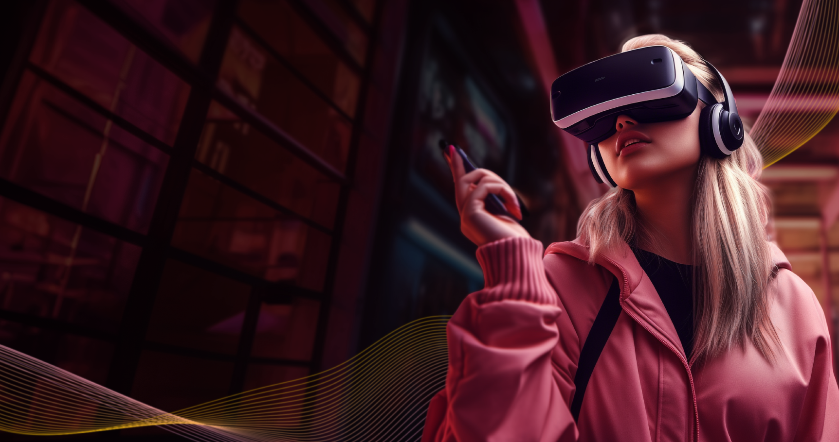 AI girl web3 metaverse VR set